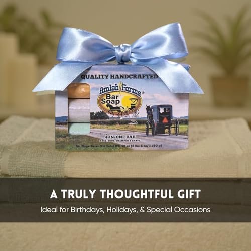 Amish Farms Bar Soap with All Natural Bentonite Clay – 6 Bars, 5 oz Each – Made in USA, Vegan, Moisturizing for Sensitive Skin, Clean Scent - görsel 12