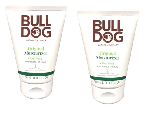 Bulldog Skincare Original Moisturizer For Men with Aloe Vera, 3.3 fl. oz. (Pack of 2) Avelisse