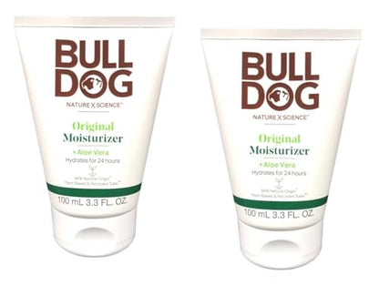 Bulldog Skincare Original Moisturizer For Men with Aloe Vera, 3.3 fl. oz. (Pack of 2) Avelisse