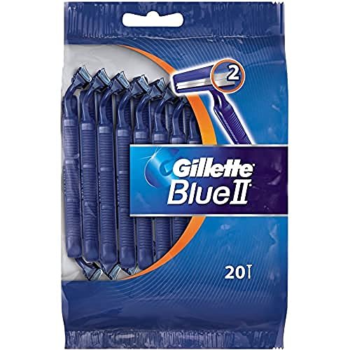 Blue II Disposable Razors 20 Count - Smooth, Clean Shave On-the-Go Avelisse