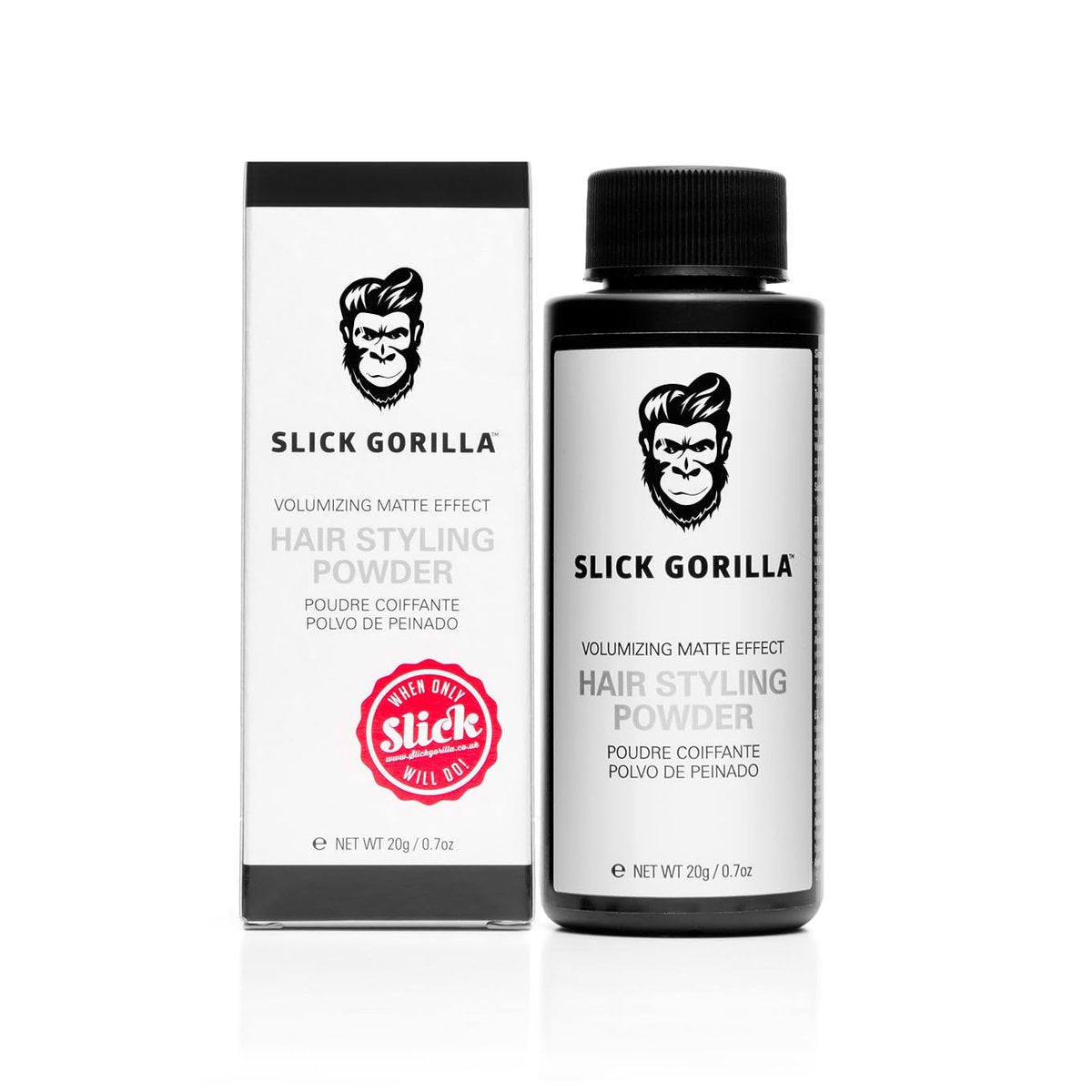 Slick Gorilla Hair Styling Powder for Men - 0.70 oz (20ml) Texture Powder, Matte Finish, 24-Hour Hold, Adds Volume & Lightweight Non-Sticky No Shine Avelisse