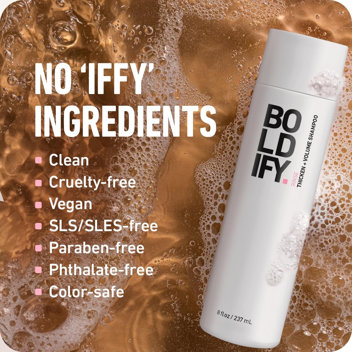 Boldify Thickening Shampoo - Rice Water Volumizing Shampoo for Fine, Thinning & Oily Hair - Weightless Formula Removes Excess Oil - 8 oz Avelisse