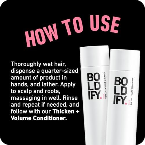 Boldify Thickening Shampoo - Rice Water Volumizing Shampoo for Fine, Thinning & Oily Hair - Weightless Formula Removes Excess Oil - 8 oz Avelisse