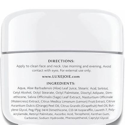LuxeJoie Sage & Citrus Moisturizer – Fast Absorbing Face Cream for Normal, Oily & Combination Skin, 2 oz