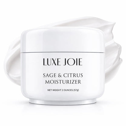 LuxeJoie Sage & Citrus Moisturizer – Fast Absorbing Face Cream for Normal, Oily & Combination Skin, 2 oz