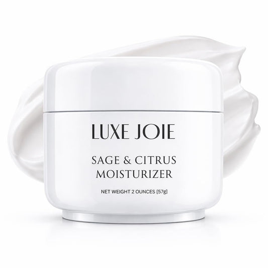 LuxeJoie Sage & Citrus Moisturizer – Fast Absorbing Face Cream for Normal, Oily & Combination Skin, 2 oz