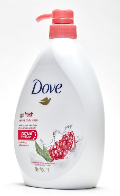 Dove Go Fresh Revive Body Wash with Pomegranate and Lemon Verbena Scent, 33.8 oz (1 Liter) Avelisse