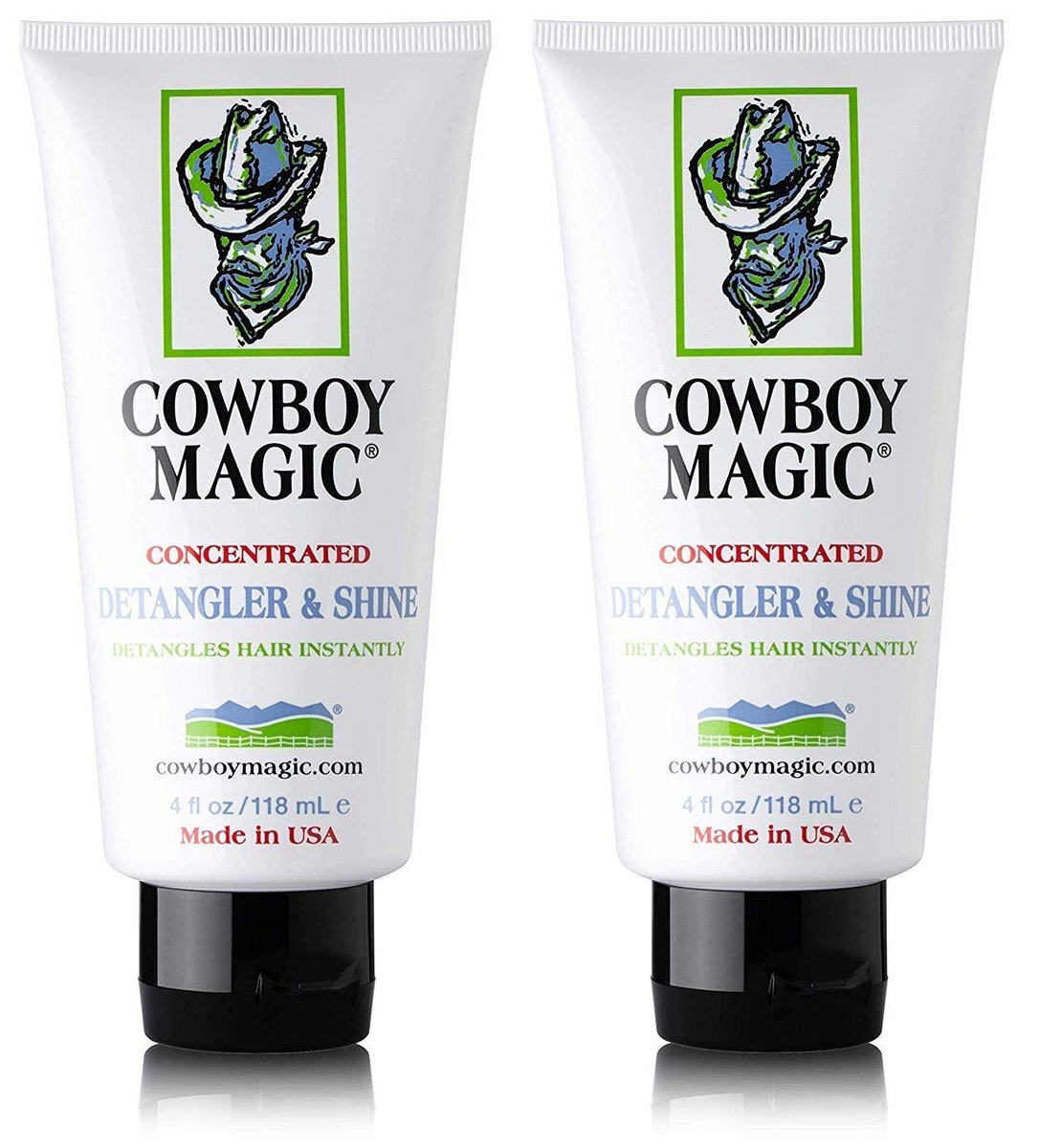 Cowboy Magic Detangler & Shine for Horses - 2 Pack (4 oz Each) Conditioner Avelisse