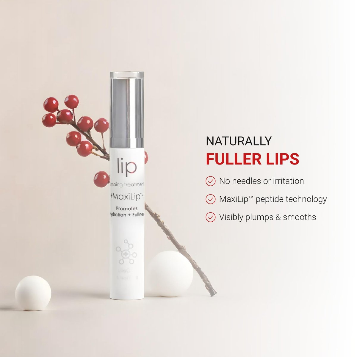 LifeCell Lip Plumping Treatment – Glossy Balm with MaxiLip Peptides for Fuller, Smoother Lips – Hydrating, Non-Irritating, Fragrance-Free Lip Care Avelisse