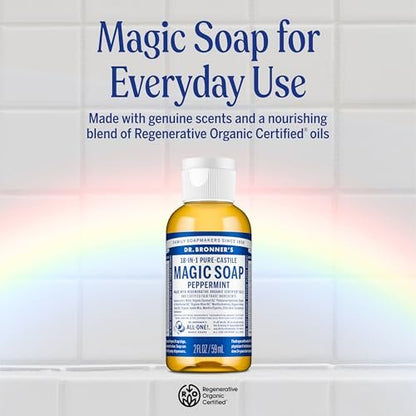 Dr. Bronner's Magic Soap Pure-Castile Liquid Soap Variety Gift Pack, 2 oz (Pack of 8) - Regenerative Organic Certified, 18-in-1 Uses, Vegan, Non-GMO Avelisse