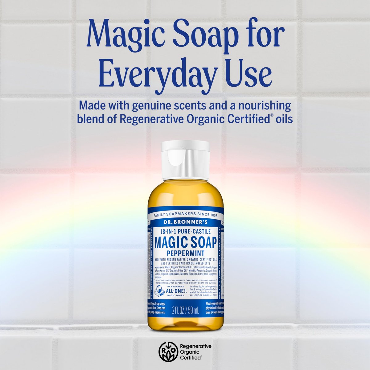 Dr. Bronner's Magic Soap Pure-Castile Liquid Soap Variety Gift Pack, 2 oz (Pack of 8) - Regenerative Organic Certified, 18-in-1 Uses, Vegan, Non-GMO Avelisse
