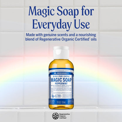 Dr. Bronner's Magic Soap Pure-Castile Liquid Soap Variety Gift Pack, 2 oz (Pack of 8) - Regenerative Organic Certified, 18-in-1 Uses, Vegan, Non-GMO Avelisse
