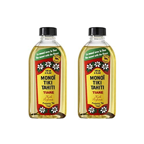 Monoi Tiki Tahiti Tiare Coconut Oil - Original Tahitian Gardenia Fragrance - Hydrating Skin & Hair Oil - 4 fl oz (Pack of 2) Avelisse