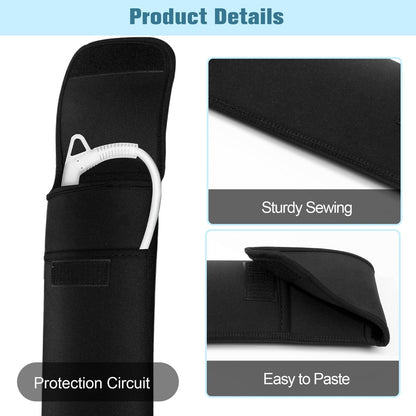 ALEIFLE Heat-Resistant Storage Bag Travel Case Cover Pouch for Hair Straightener Curling Iron Flat Iron - Black, 13 x 5 x 1/4 inches