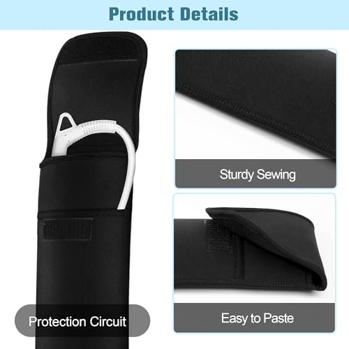 ALEIFLE Heat-Resistant Storage Bag Travel Case Cover Pouch for Hair Straightener Curling Iron Flat Iron - Black, 13 x 5 x 1/4 inches - görsel 7