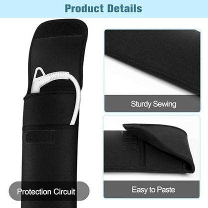 ALEIFLE Heat-Resistant Storage Bag Travel Case Cover Pouch for Hair Straightener Curling Iron Flat Iron - Black, 13 x 5 x 1/4 inches