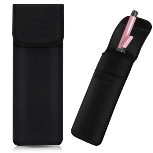 ALEIFLE Heat-Resistant Storage Bag Travel Case Cover Pouch for Hair Straightener Curling Iron Flat Iron - Black, 13 x 5 x 1/4 inches - görsel 1