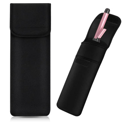 ALEIFLE Heat-Resistant Storage Bag Travel Case Cover Pouch for Hair Straightener Curling Iron Flat Iron - Black, 13 x 5 x 1/4 inches