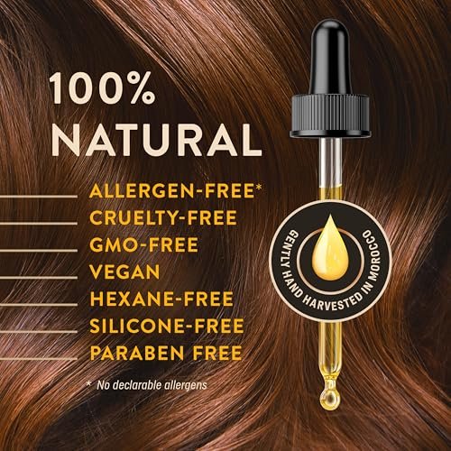Organic Argan Oil Cold Pressed 3.38 Fl Oz - Moroccan Beauty Oil for Hair, Skin, Nails & Face, Vitamin E Rich, Non-Greasy Natural Moisturizer Avelisse