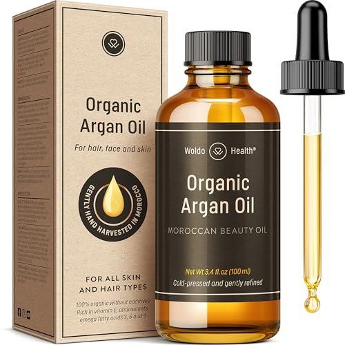 Organic Argan Oil Cold Pressed 3.38 Fl Oz - Moroccan Beauty Oil for Hair, Skin, Nails & Face, Vitamin E Rich, Non-Greasy Natural Moisturizer Avelisse