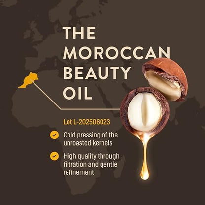 Organic Argan Oil Cold Pressed 3.38 Fl Oz - Moroccan Beauty Oil for Hair, Skin, Nails & Face, Vitamin E Rich, Non-Greasy Natural Moisturizer Avelisse
