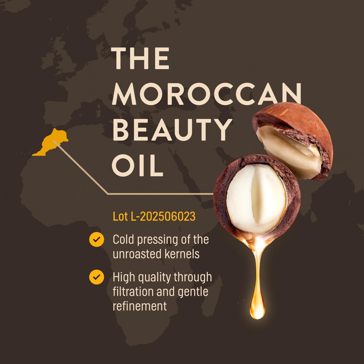 Organic Argan Oil Cold Pressed 3.38 Fl Oz - Moroccan Beauty Oil for Hair, Skin, Nails & Face, Vitamin E Rich, Non-Greasy Natural Moisturizer Avelisse