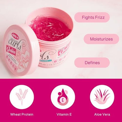 Dippity Do Girls with Curls Light Hold Gelee, Shape, Smooth & Separate Curls, Formulated with Aloe, Vitamin E & Wheat Protein, Frizz-Free, Never Crunchy, Curly Hair Gel For Women, 2 Pack Avelisse