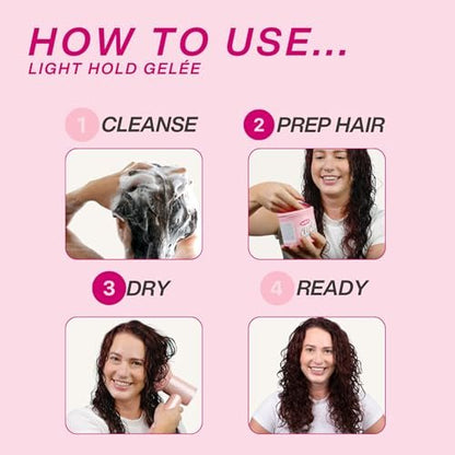 Dippity Do Girls with Curls Light Hold Gelee, Shape, Smooth & Separate Curls, Formulated with Aloe, Vitamin E & Wheat Protein, Frizz-Free, Never Crunchy, Curly Hair Gel For Women, 2 Pack Avelisse