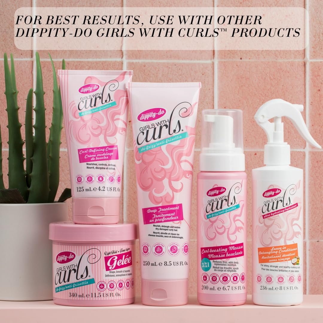 Dippity Do Girls with Curls Light Hold Gelee, Shape, Smooth & Separate Curls, Formulated with Aloe, Vitamin E & Wheat Protein, Frizz-Free, Never Crunchy, Curly Hair Gel For Women, 2 Pack Avelisse