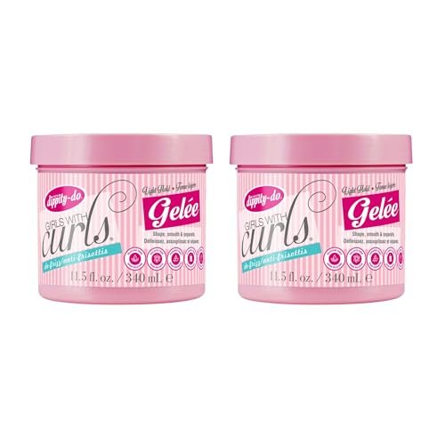 Dippity Do Girls with Curls Light Hold Gelee, Shape, Smooth & Separate Curls, Formulated with Aloe, Vitamin E & Wheat Protein, Frizz-Free, Never Crunchy, Curly Hair Gel For Women, 2 Pack Avelisse