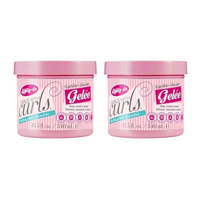 Dippity Do Girls with Curls Light Hold Gelee, Shape, Smooth & Separate Curls, Formulated with Aloe, Vitamin E & Wheat Protein, Frizz-Free, Never Crunchy, Curly Hair Gel For Women, 2 Pack Avelisse