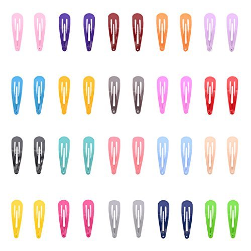 100 Pieces Solid Color 2 Inch Metal Snap Hair Clips - Bulk Barrettes for Women - görsel 4