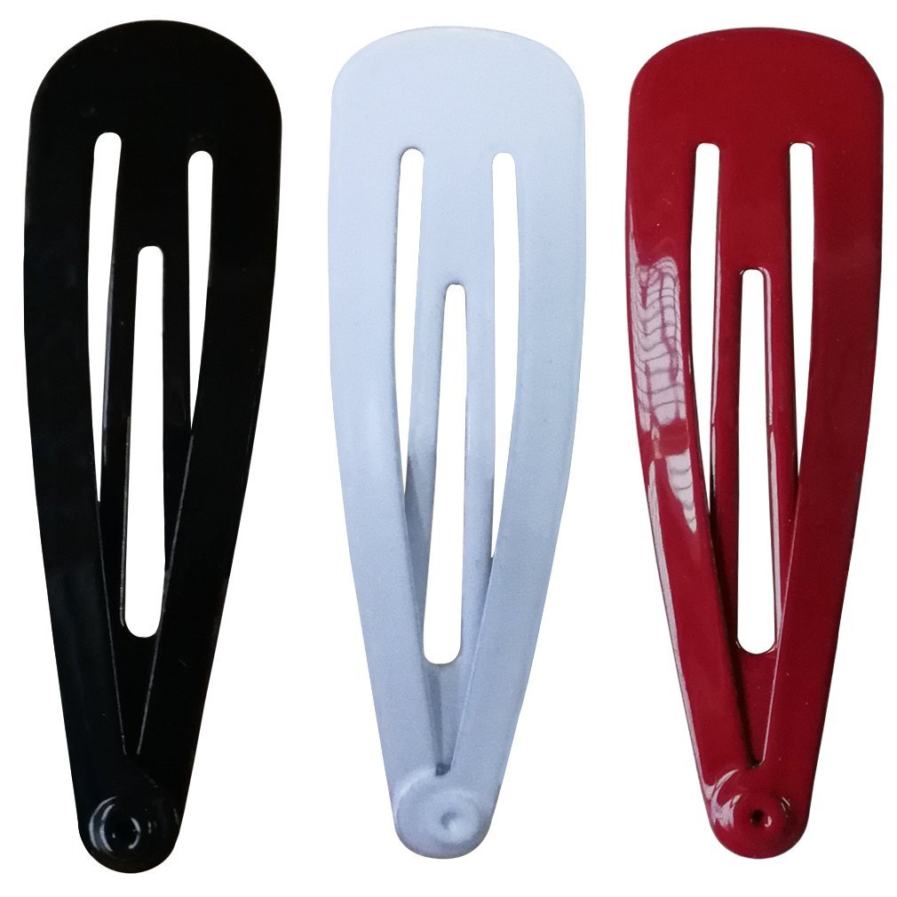 100 Pieces Solid Color 2 Inch Metal Snap Hair Clips - Bulk Barrettes for Women - görsel 9