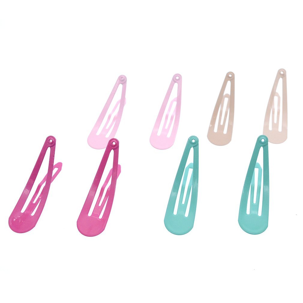 100 Pieces Solid Color 2 Inch Metal Snap Hair Clips - Bulk Barrettes for Women - görsel 5