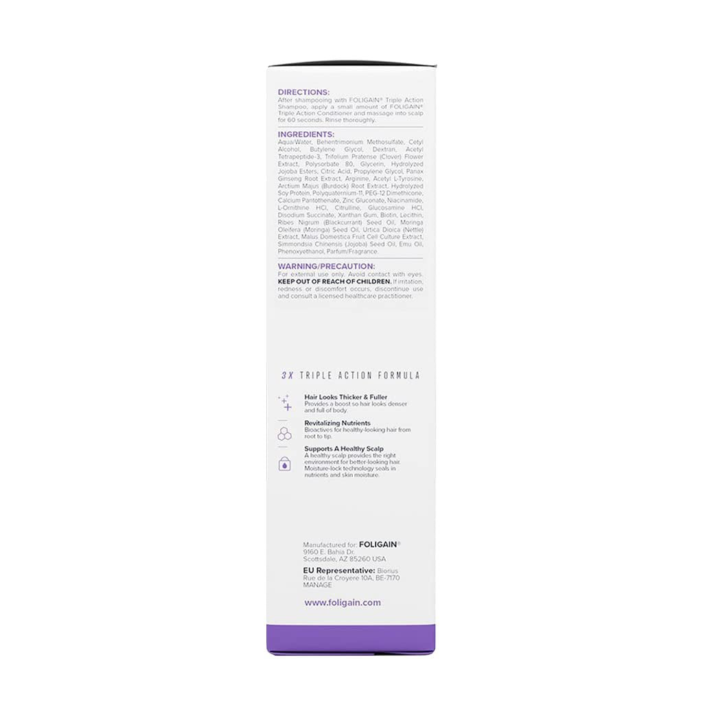 Foligain Triple Action Conditioner for Thinning Hair – Volumizing Conditioner for Women, 8 Fl. Oz. - görsel 7
