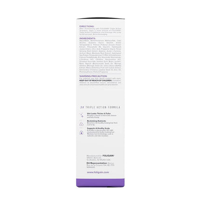 Foligain Triple Action Conditioner for Thinning Hair – Volumizing Conditioner for Women, 8 Fl. Oz.
