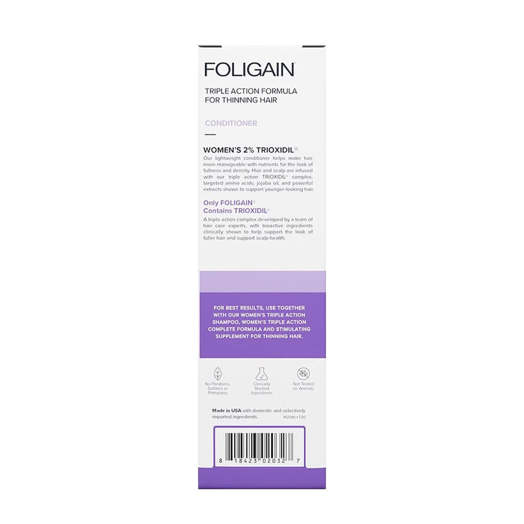 Foligain Triple Action Conditioner for Thinning Hair – Volumizing Conditioner for Women, 8 Fl. Oz. - görsel 3