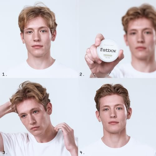 Fatboy Sea Salt Hair Pomade with Coconut Oil & Shea Butter - Lightweight Hold for Texture, Styling & Shine, Tousled Beach Waves Finish - 2.6 oz - görsel 7