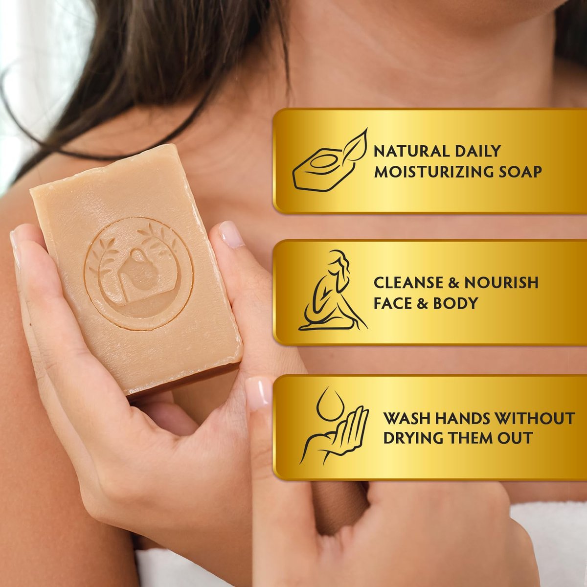 Ancient Greek Remedy Organic Face and Body Soap Bars for Dry, Normal, and Sensitive Skin - Gentle Wash Treatment for Women and Men with Soap Holder (2 Pack, Lavender) Avelisse