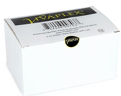Vivaplex 12-Pack Amber Glass Bottles 2 oz with Lids - Refillable Containers for Sauces, Condiments & More