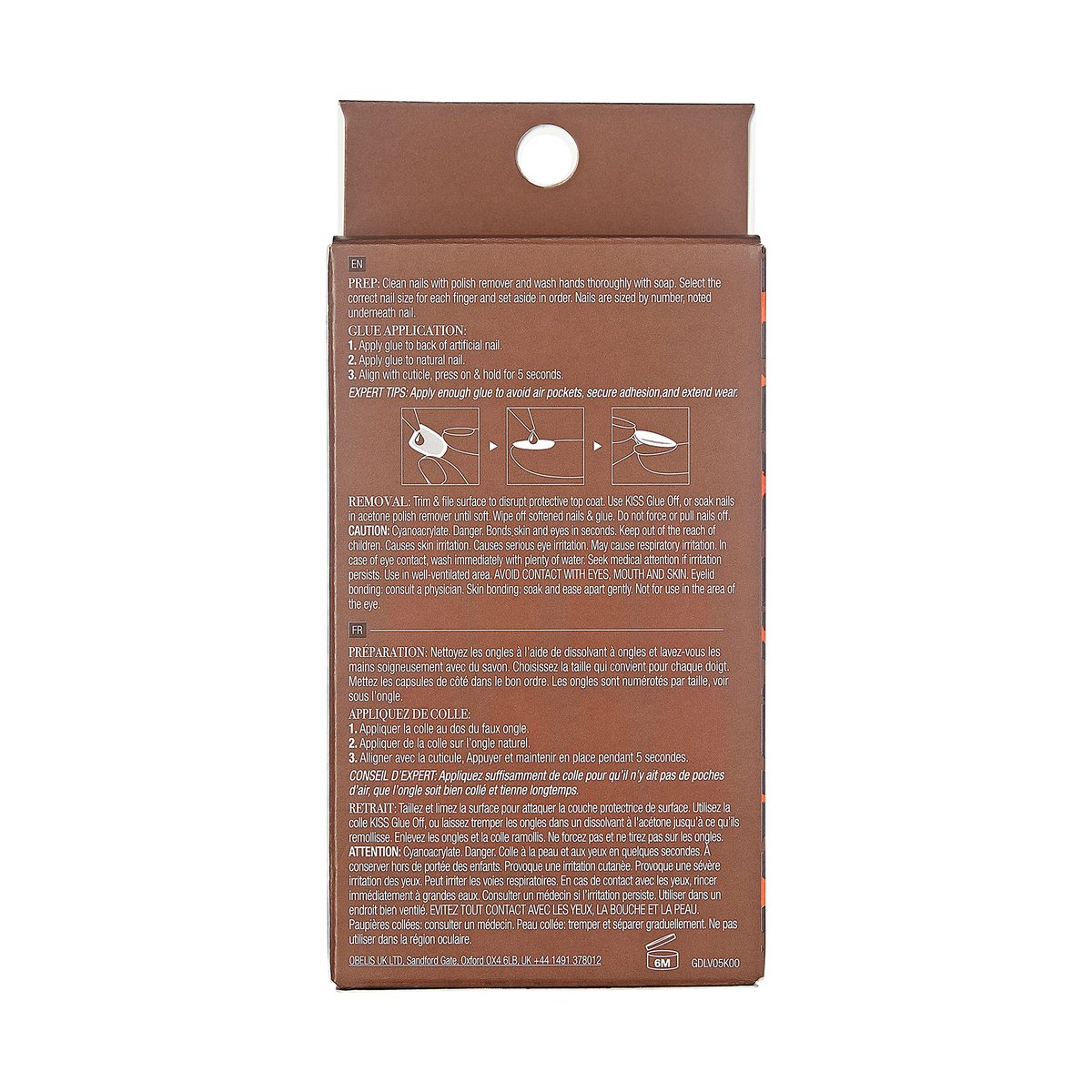 KISS Goldfinger Gel Glam Press on Nails - Dark Brown Glitter French Full Cover, Square Shape, Medium Length, 26-Piece Set with Mini Glue Included - görsel 12