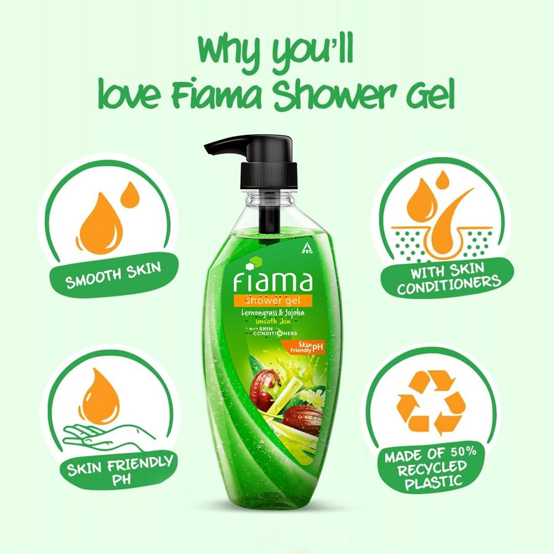 Fiama Shower Gel with Lemongrass and Jojoba – 18.6 Fl Oz (550ml) - görsel 5