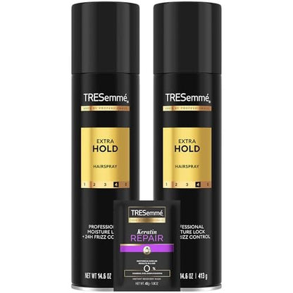 TRESemmé Extra Hold Hairspray 2-Pack with Keratin Repair Mask – 24H Frizz Control & Moisture Avelisse
