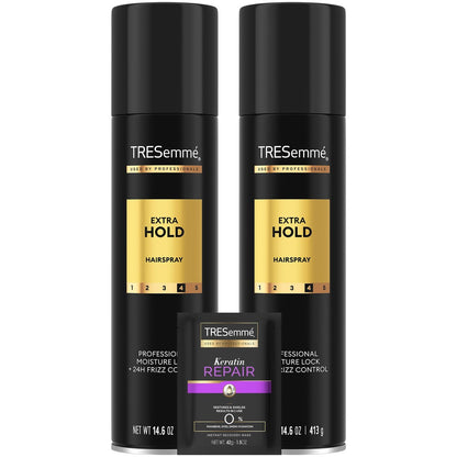 TRESemmé Extra Hold Hairspray 2-Pack with Keratin Repair Mask – 24H Frizz Control & Moisture Avelisse