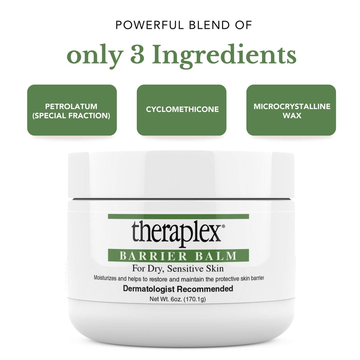 Theraplex Skin Barrier Balm - Barrier Repair Moisturizer Cream for Dry, Sensitive Skin - Hypoallergenic, Noncomedogenic - 6 oz Avelisse