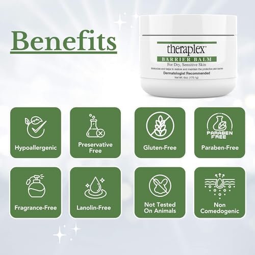 Theraplex Skin Barrier Balm - Barrier Repair Moisturizer Cream for Dry, Sensitive Skin - Hypoallergenic, Noncomedogenic - 6 oz Avelisse