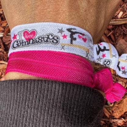 Gymnastic Hair Ties for Girls - SportyBella 5-Pack Multicolor Elastics for Routines
