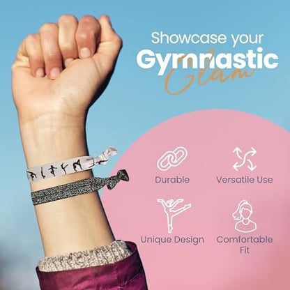 Gymnastic Hair Ties for Girls - SportyBella 5-Pack Multicolor Elastics for Routines
