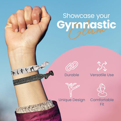 Gymnastic Hair Ties for Girls - SportyBella 5-Pack Multicolor Elastics for Routines