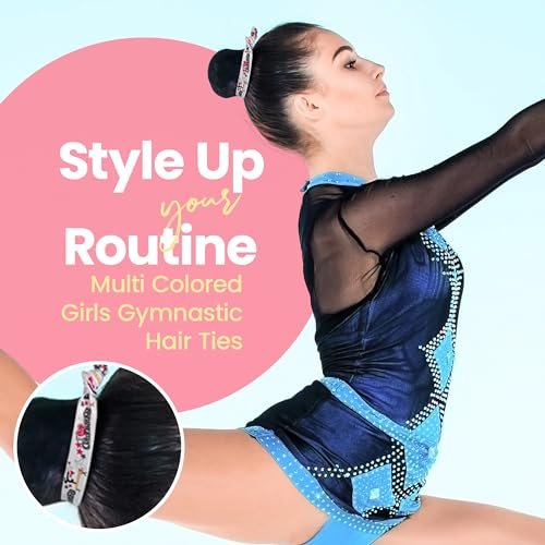 Gymnastic Hair Ties for Girls - SportyBella 5-Pack Multicolor Elastics for Routines - görsel 3